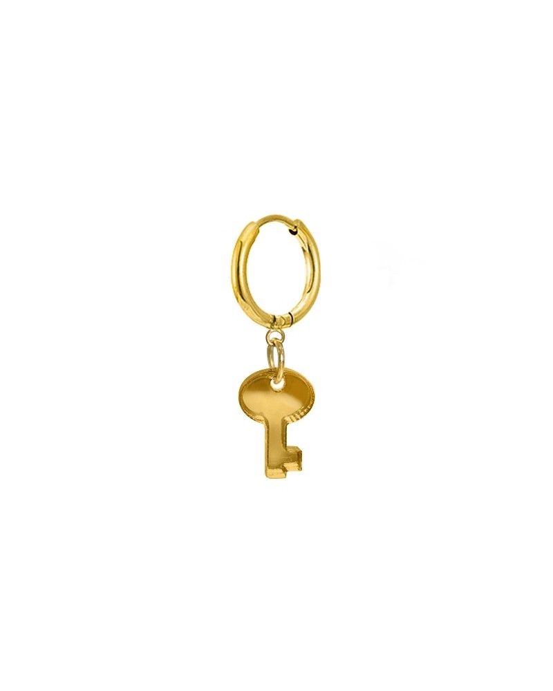 pendiente llave dorado
