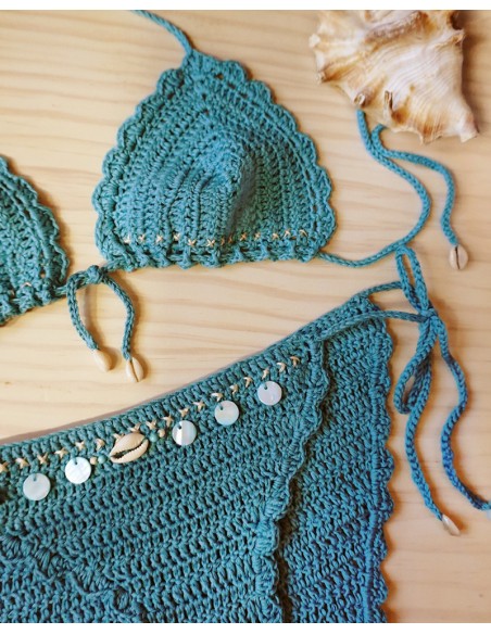 bikini ganchillo turquesa
