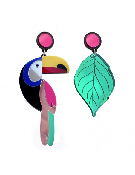 pendiente tucan metacrilato