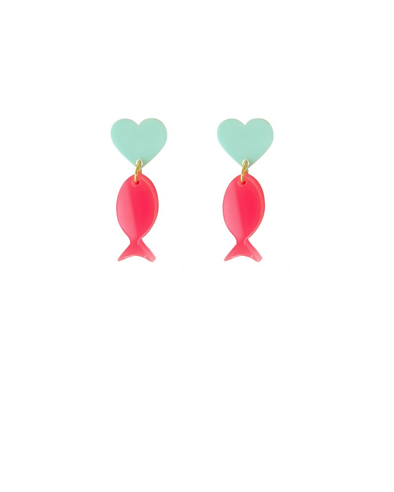 pendientes peces corales