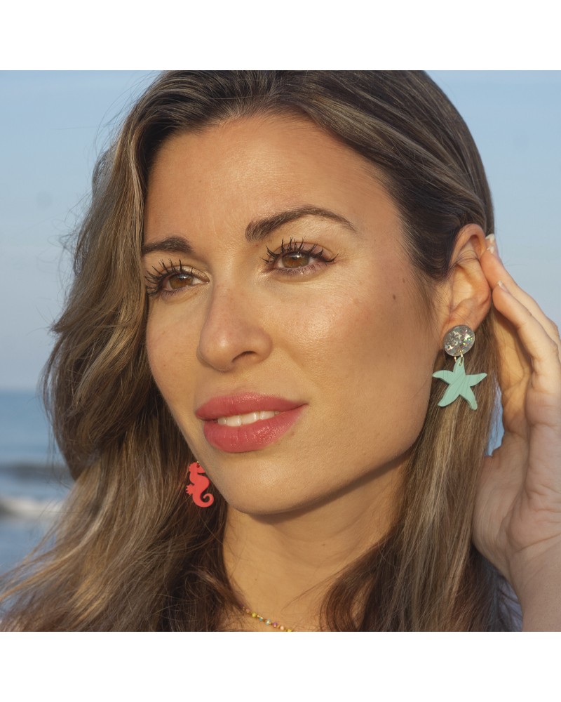 pendientes turquesa y coral 2