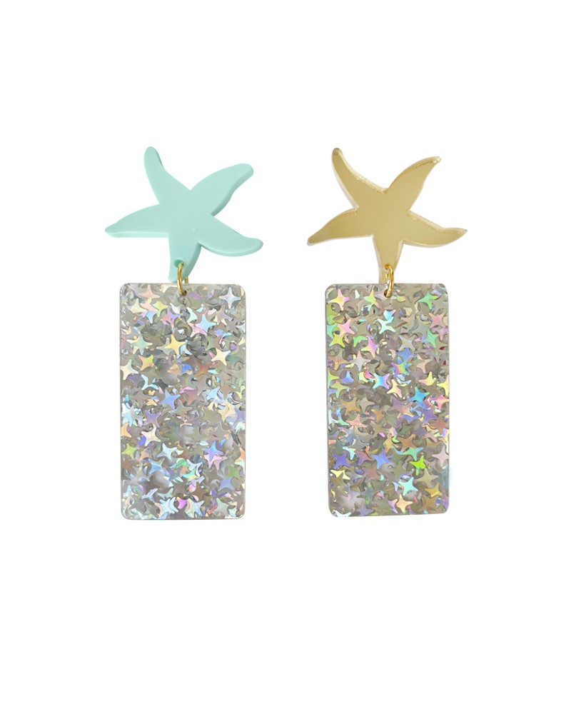 pendientes estrellas de mar glitter