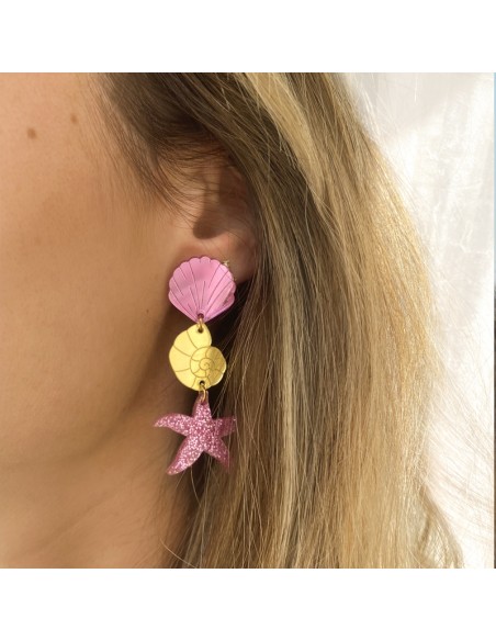 pendientes metacrilato estrella mar