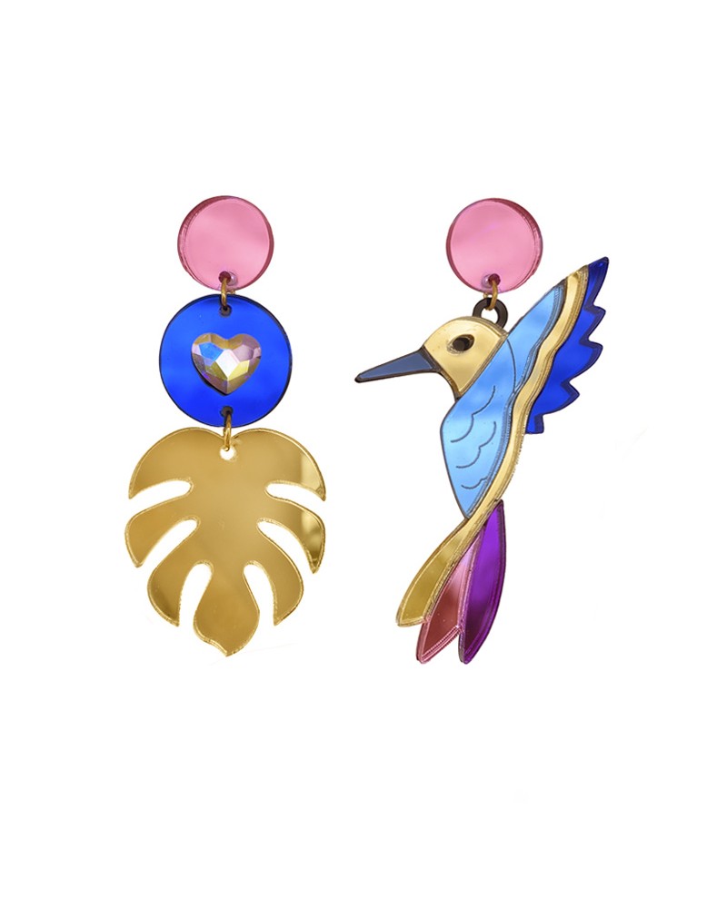 pendientes metacrilato colibri