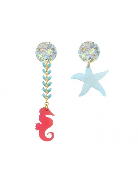 pendientes turquesa y coral