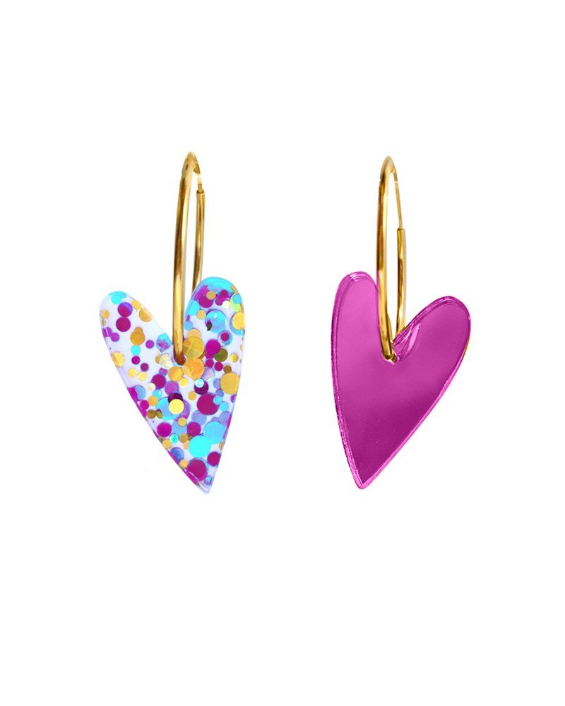 pendientes metacrilato corazones