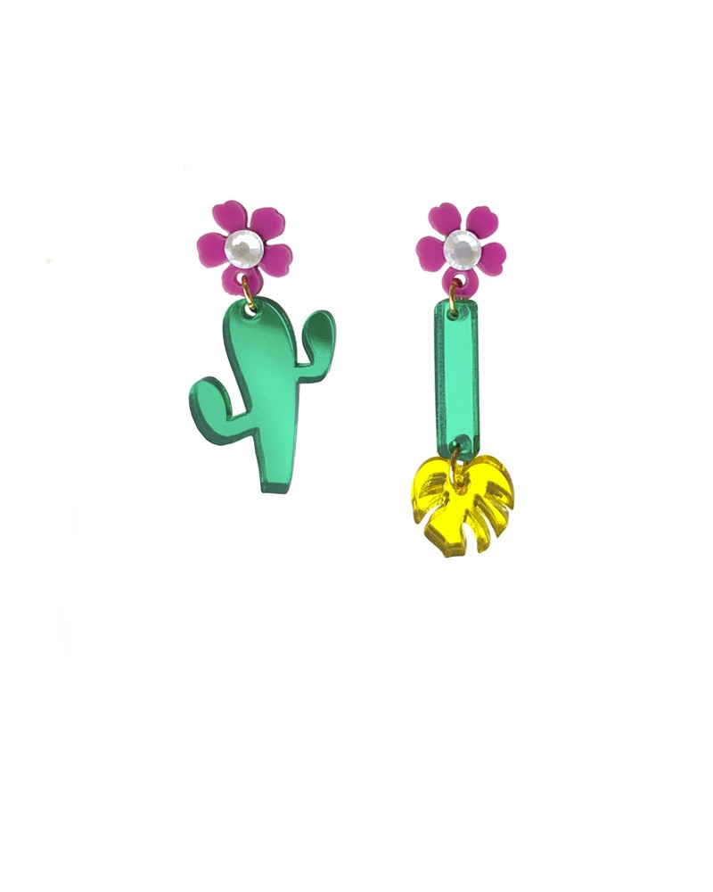 pendientes cactus metacrilato