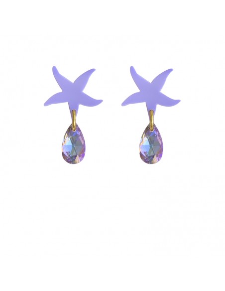 pendiente malva cristal