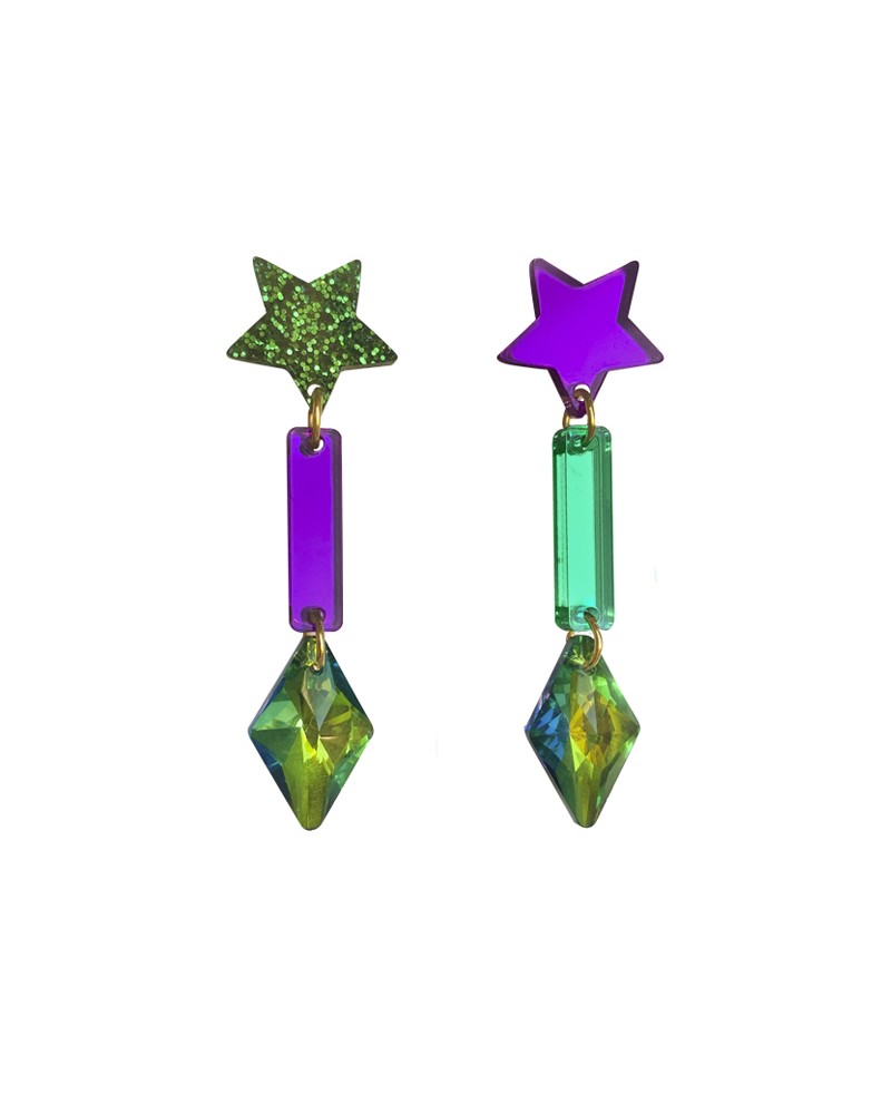 pendientes metacrilato verde