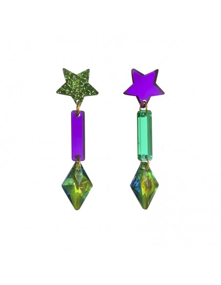 pendientes metacrilato verde