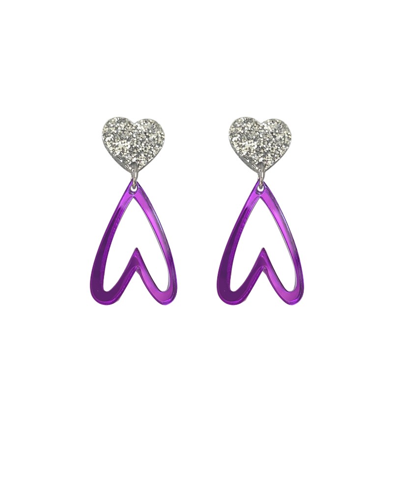 pendientes corazones metacrilato