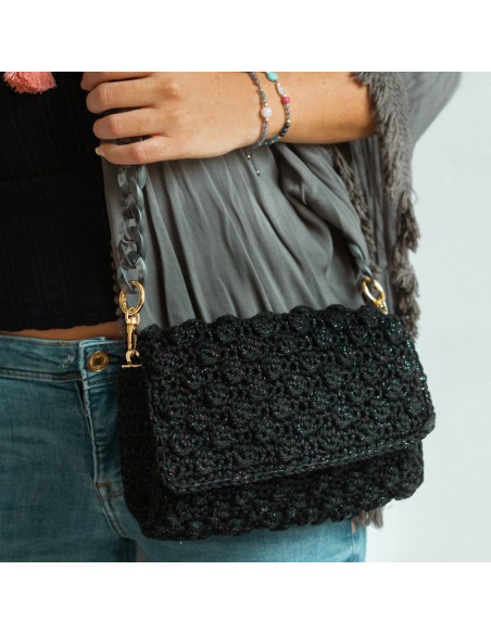bolso negro crochet