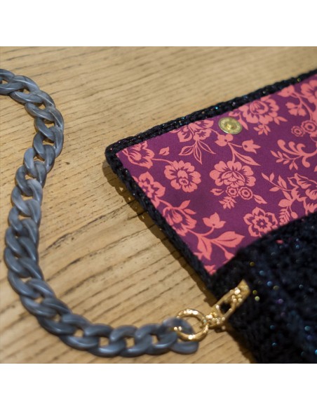 bolso crochet negro interior