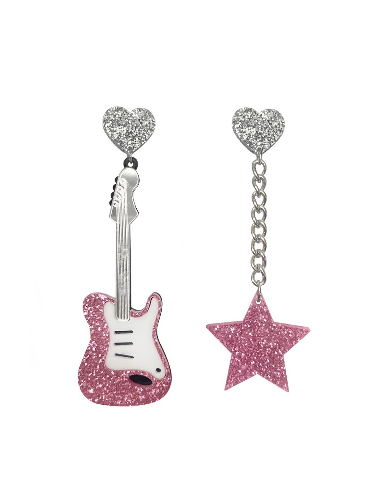 Pendientes Rock Star pink