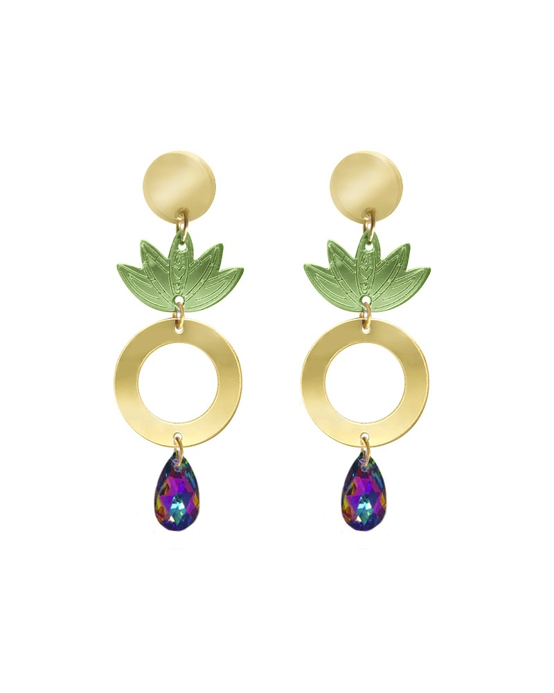 pendientes largos flor de loto