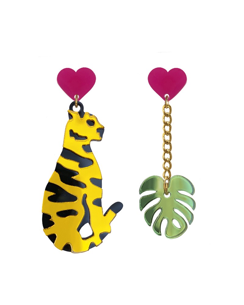 pendientes metacrilato leopardo