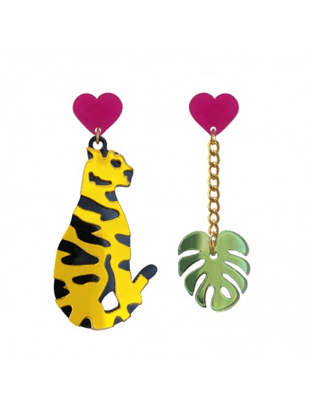 pendientes metacrilato leopardo