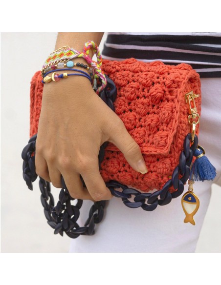 Bolso crochet coral