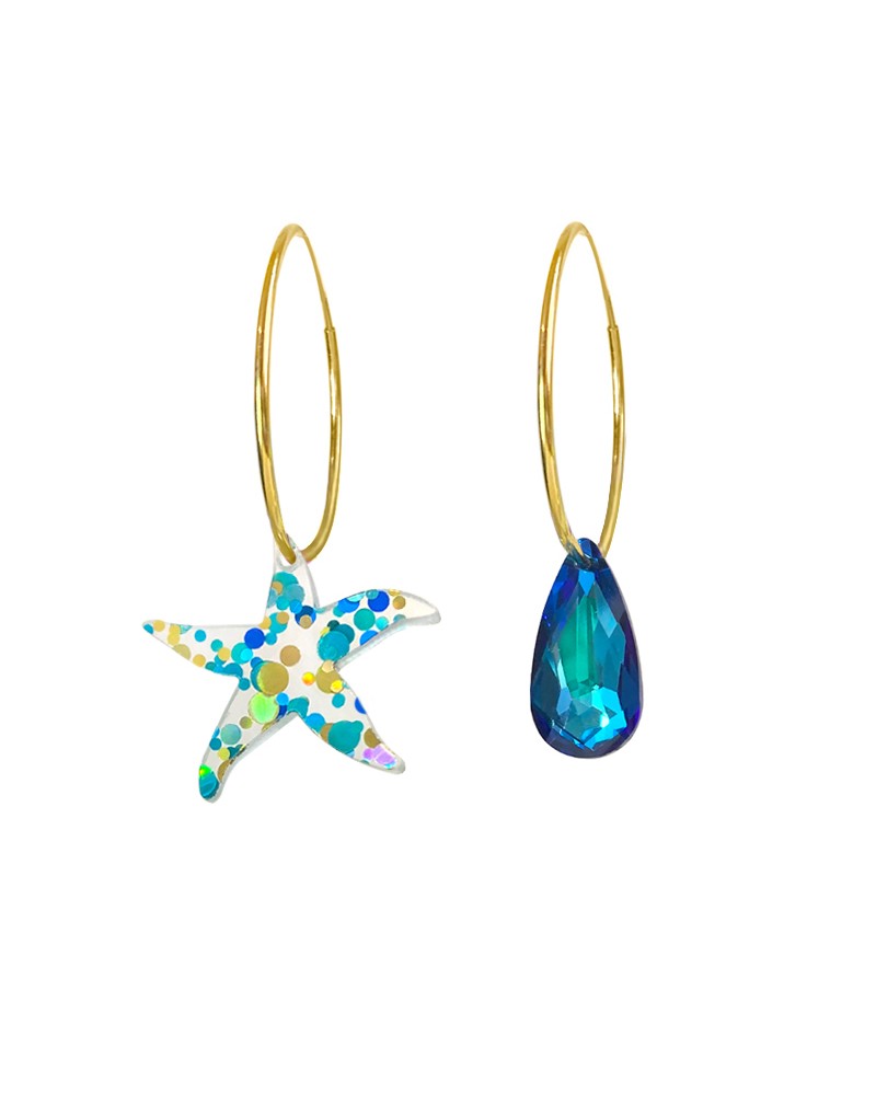 pendientes swarovski azul oceanic