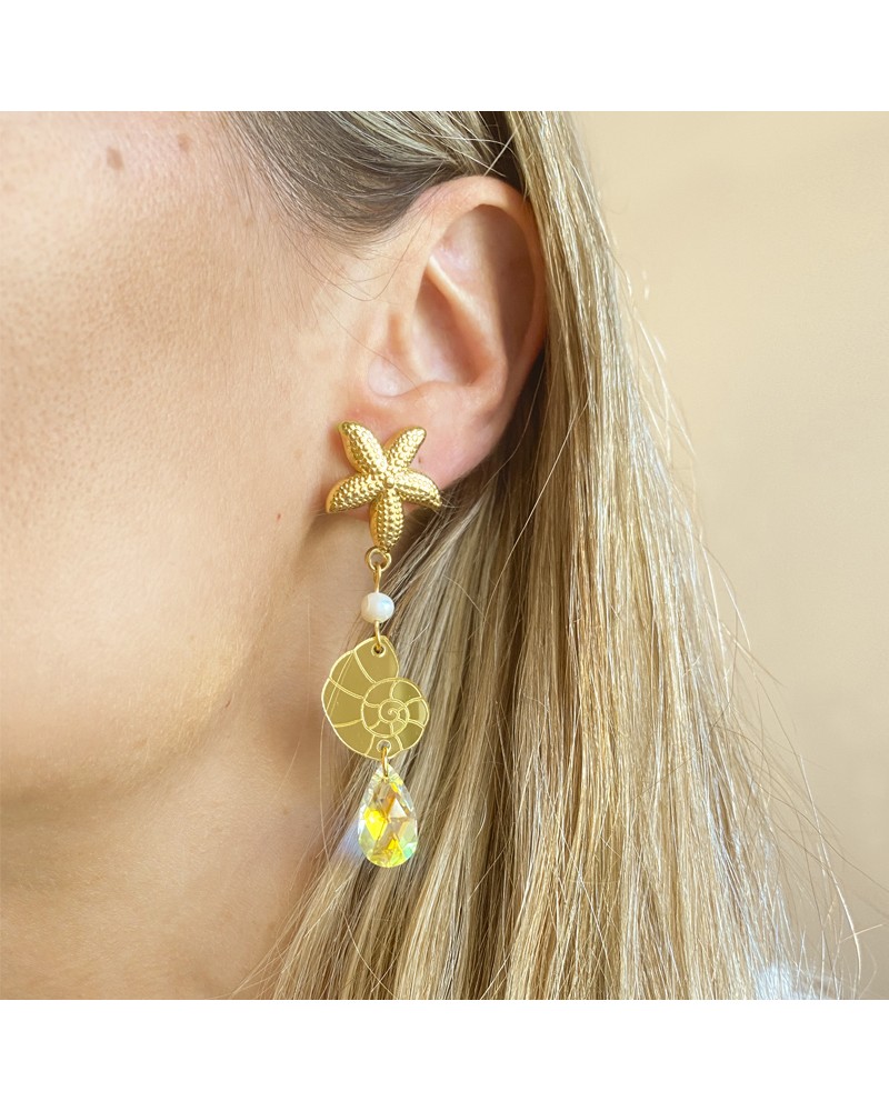 pendientes conchas estrella mar 2