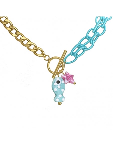 collar pez turquesa