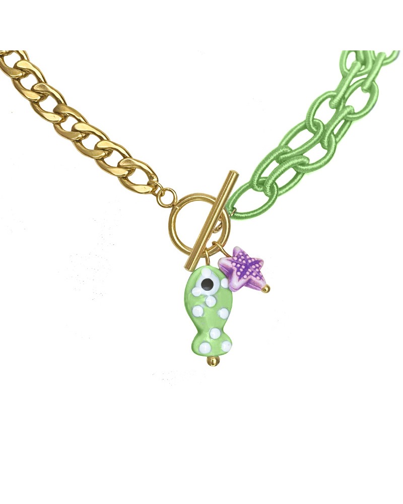 collar pez verde