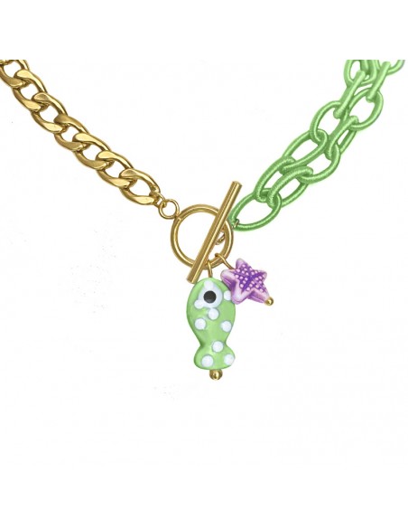 collar pez verde