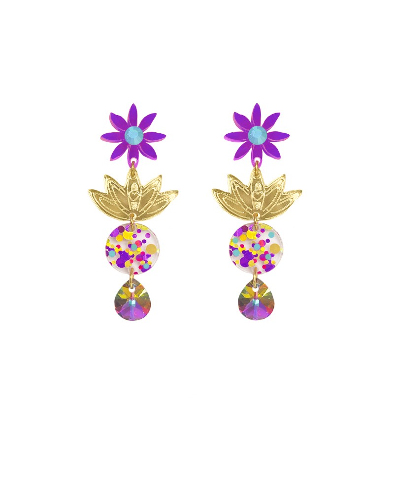 pendientes flores metacrilato