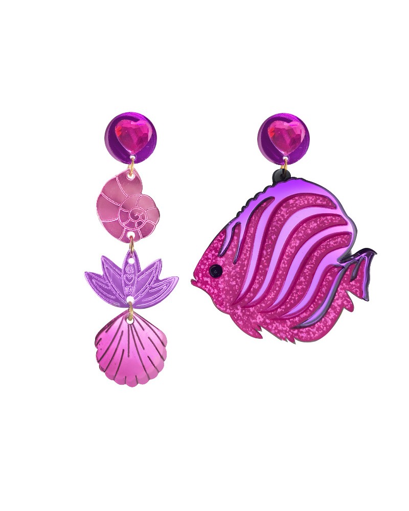 Pendientes pez fucsia