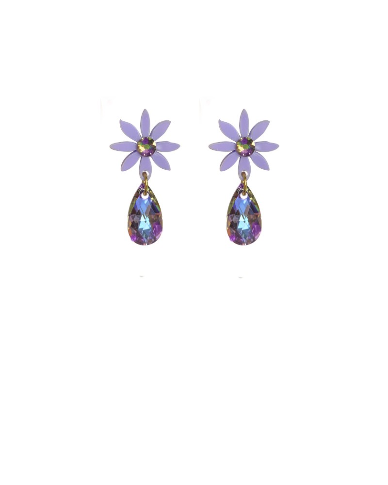 Pendientes mini Dahlia lila