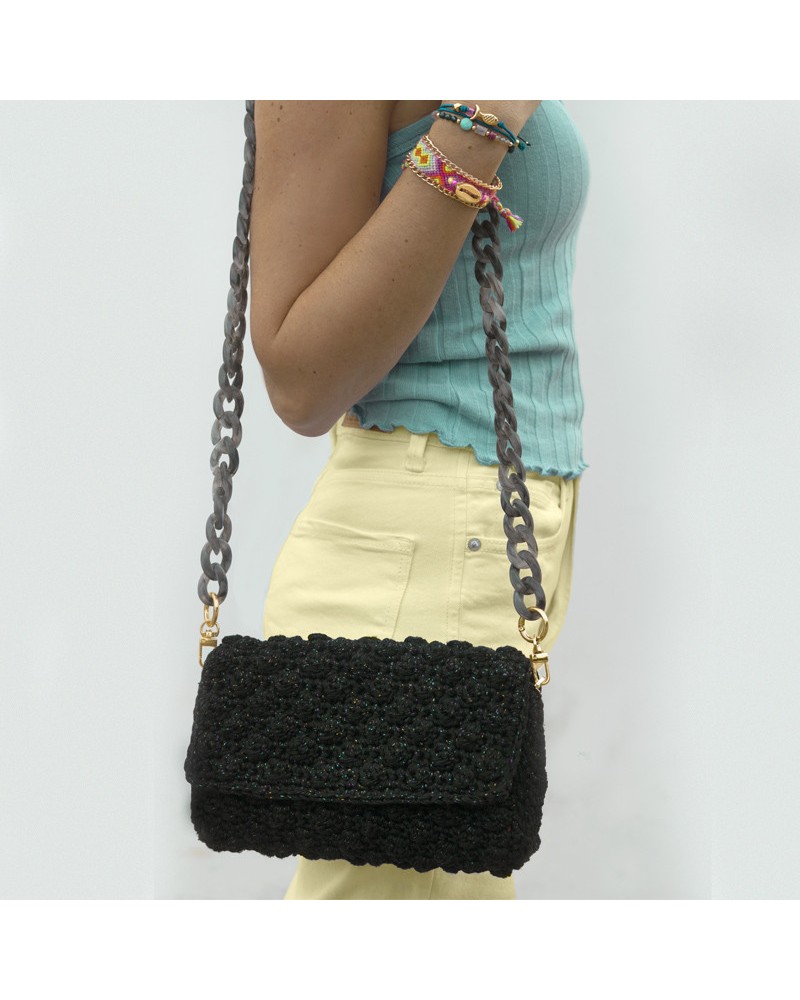 bolso crochet negro Benijo