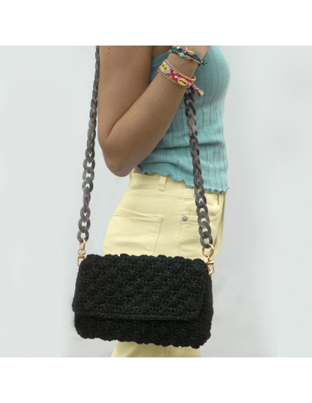 bolso crochet negro Benijo
