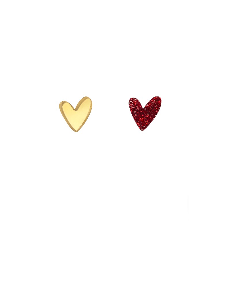 pendientes mini corazones