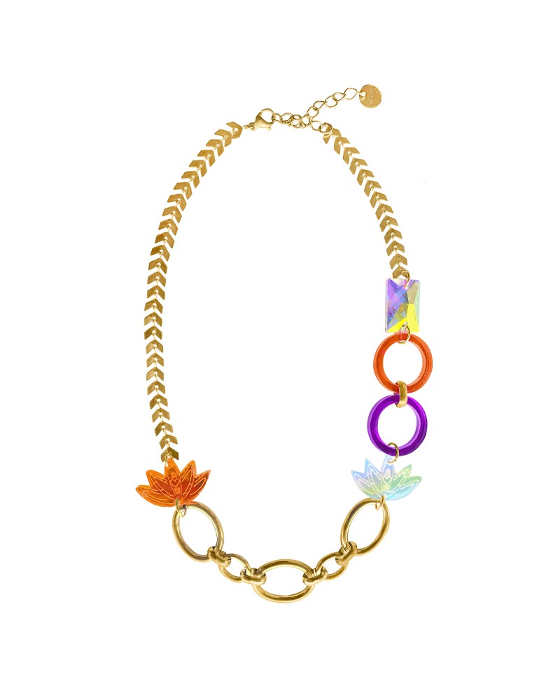 collar metacrilato oro exotic