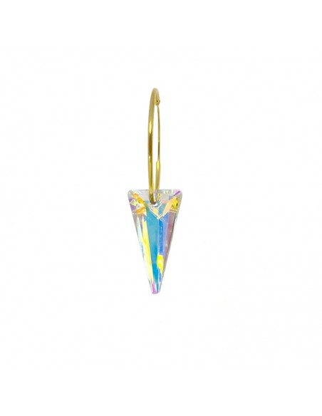 pendientes triangulo swarovski aro