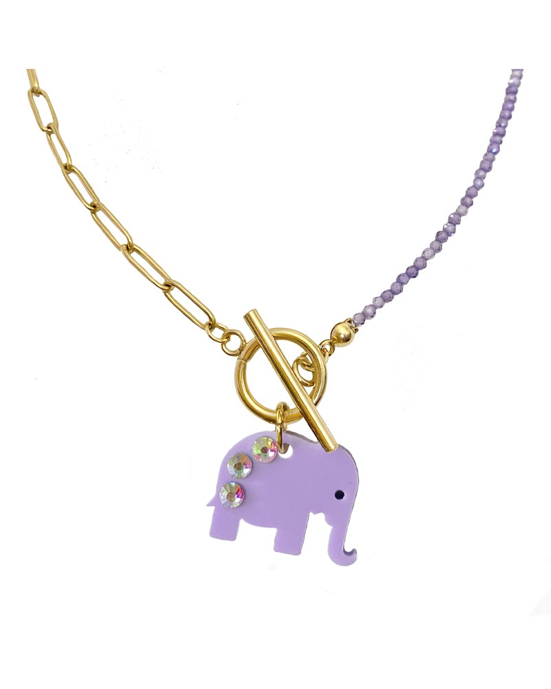 Collar Purple Elephant