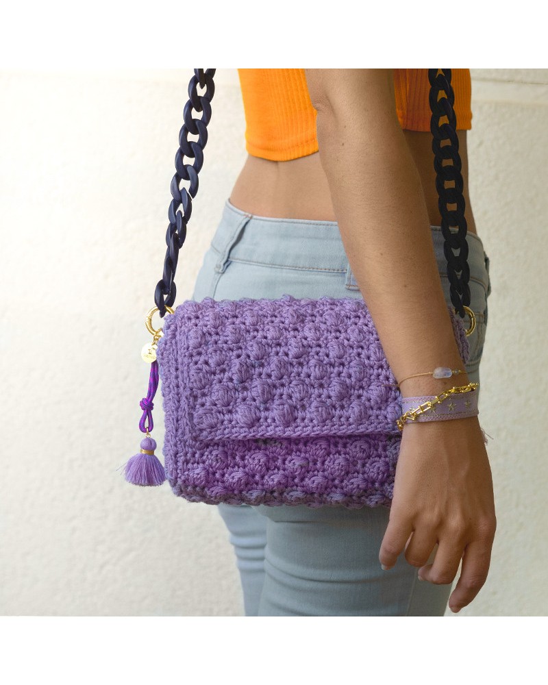 bolso lila crochet