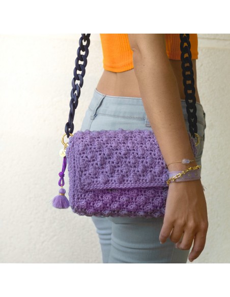 bolso lila crochet
