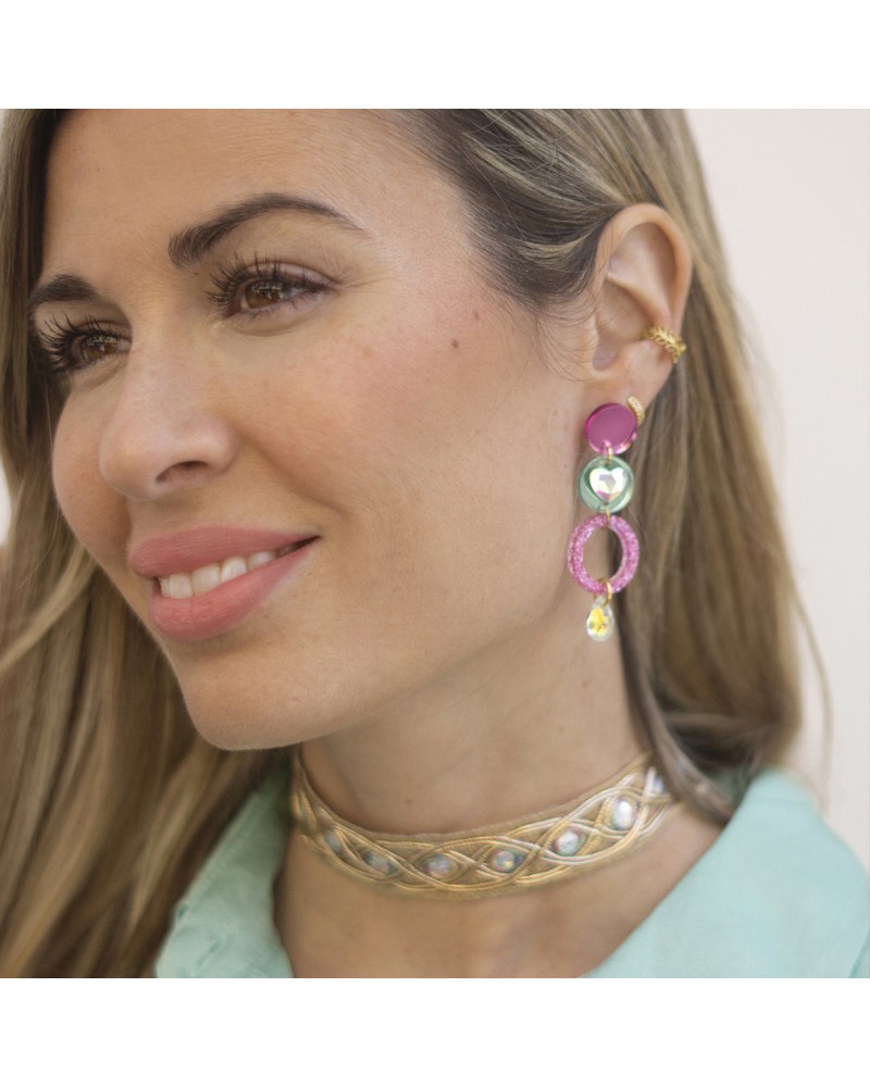 Pendientes largos eventos morado 2