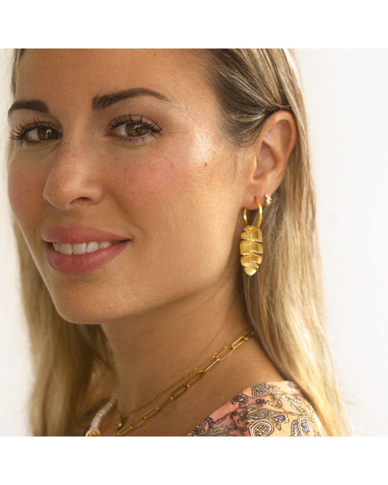 Pendiente Hoja dorada 2