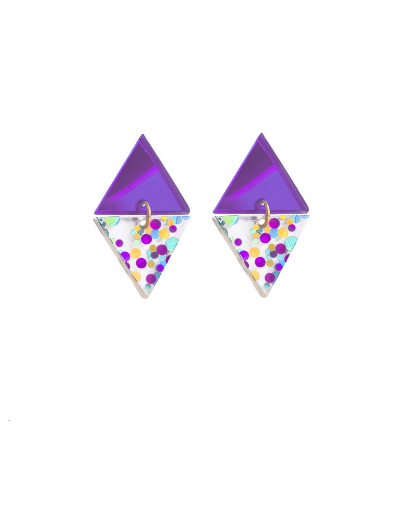 Pendientes triangulos morados