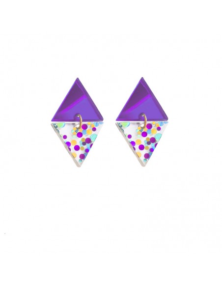 Pendientes triangulos morados