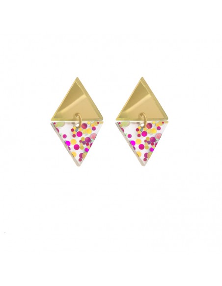 Pendientes triangulos fucsias