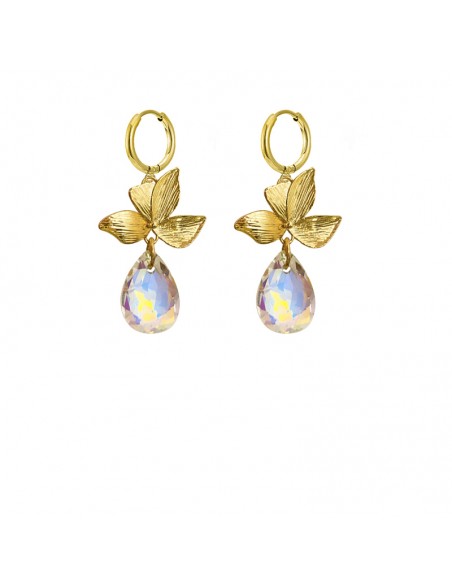 pendientes lagrima cristal