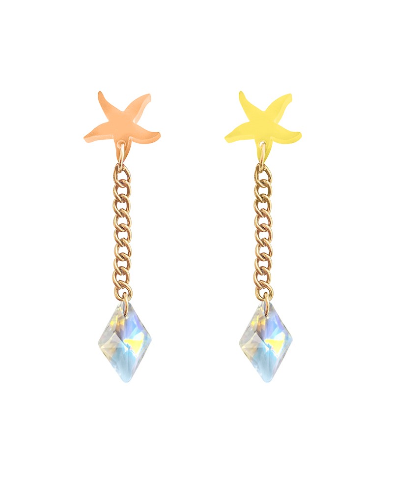 pendientes estrella de mar pastel