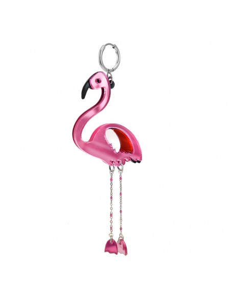 Pendiente flamenco rosa