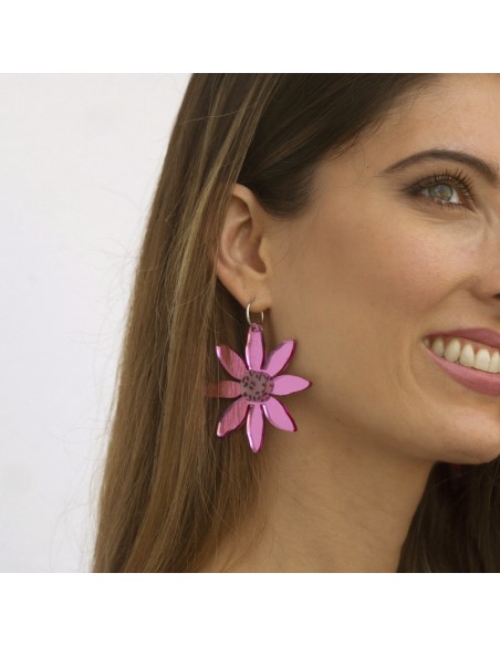 pendientes fucsias metacrilato
