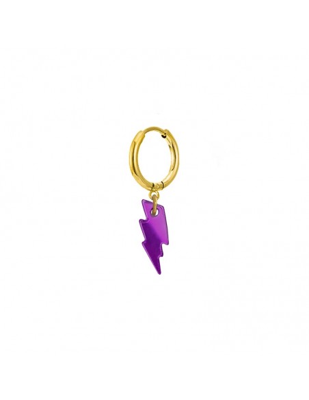 pendiente mini rayo metacrilato morado
