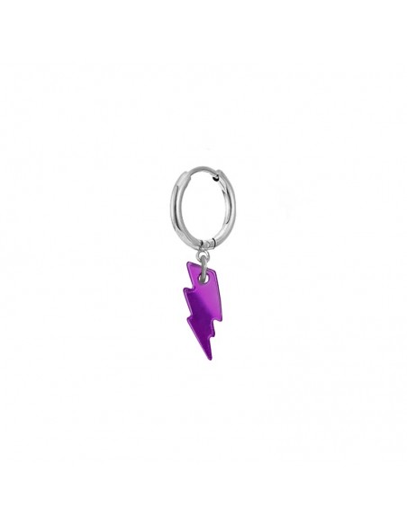 pendiente mini rayo metacrilato acero