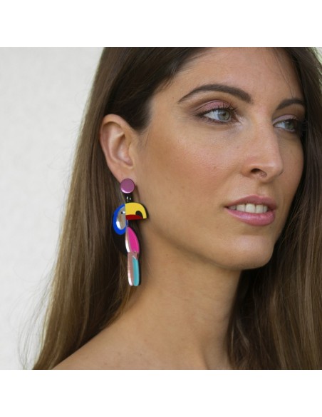 pendientes tucan metacrilato